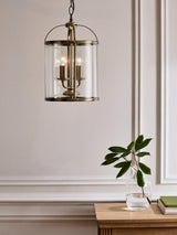 John Lewis Walker 2 Light Victorian Style Ceiling Lantern - Brass
