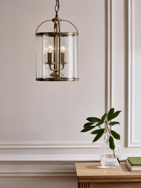 John Lewis Walker 2 Light Victorian Style Ceiling Lantern - Brass