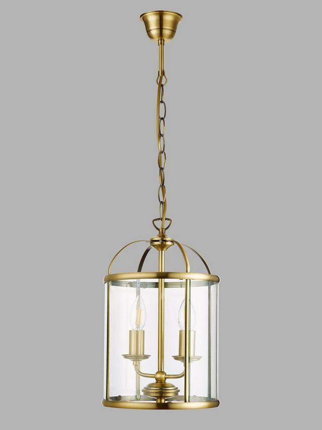John Lewis Walker 2 Light Victorian Style Ceiling Lantern - Brass