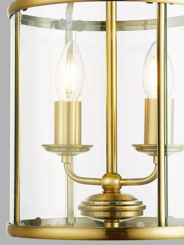 John Lewis Walker 2 Light Victorian Style Ceiling Lantern - Brass
