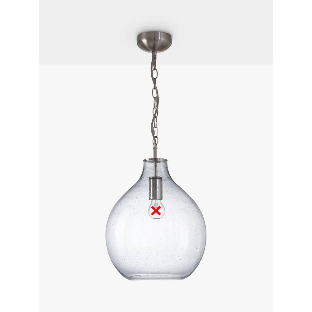 John Lewis Selsey Glass Dimmable Pendant Ceiling Light H45 x Dia32cm - Blue