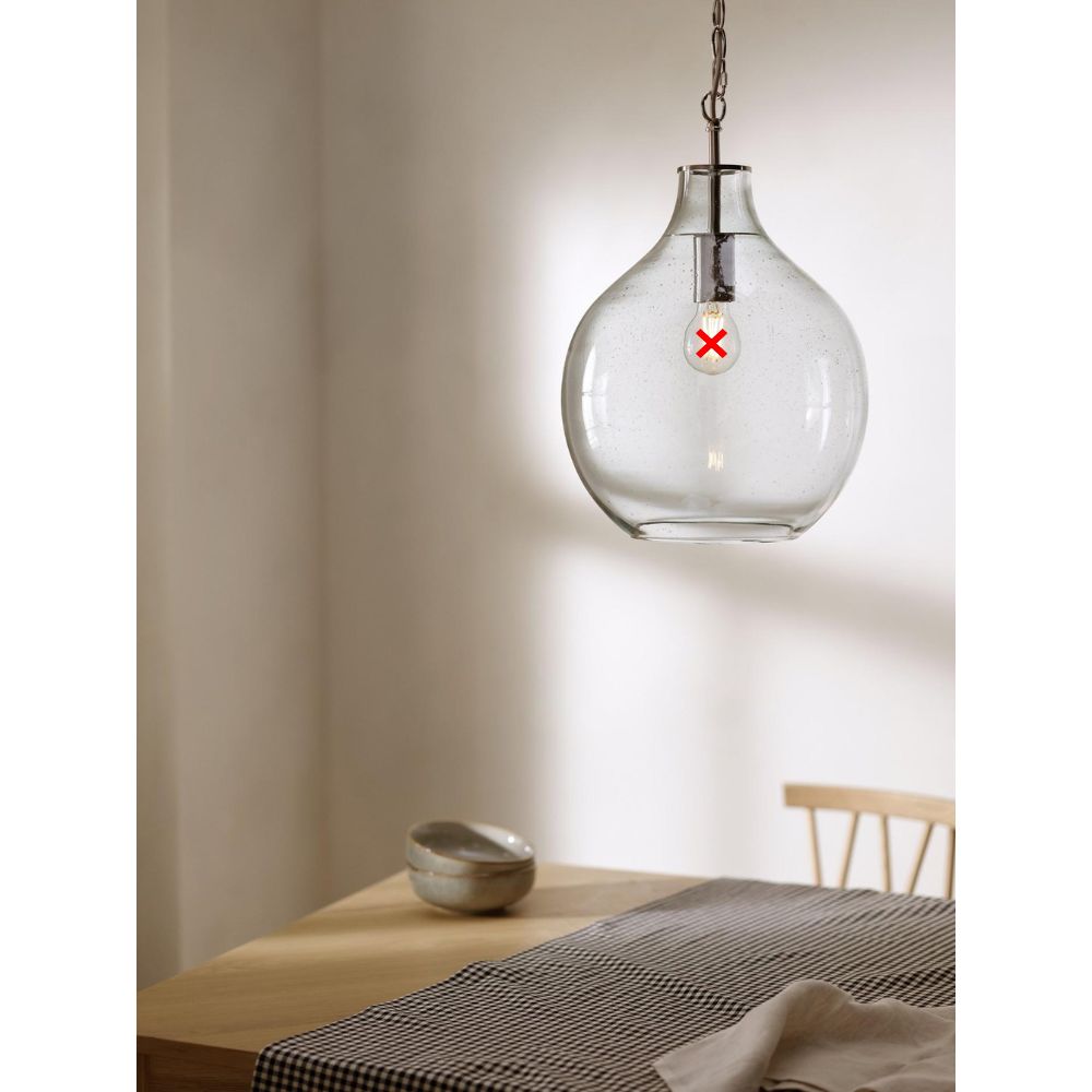 John Lewis Selsey Glass Dimmable Pendant Ceiling Light H45 x Dia32cm - Blue