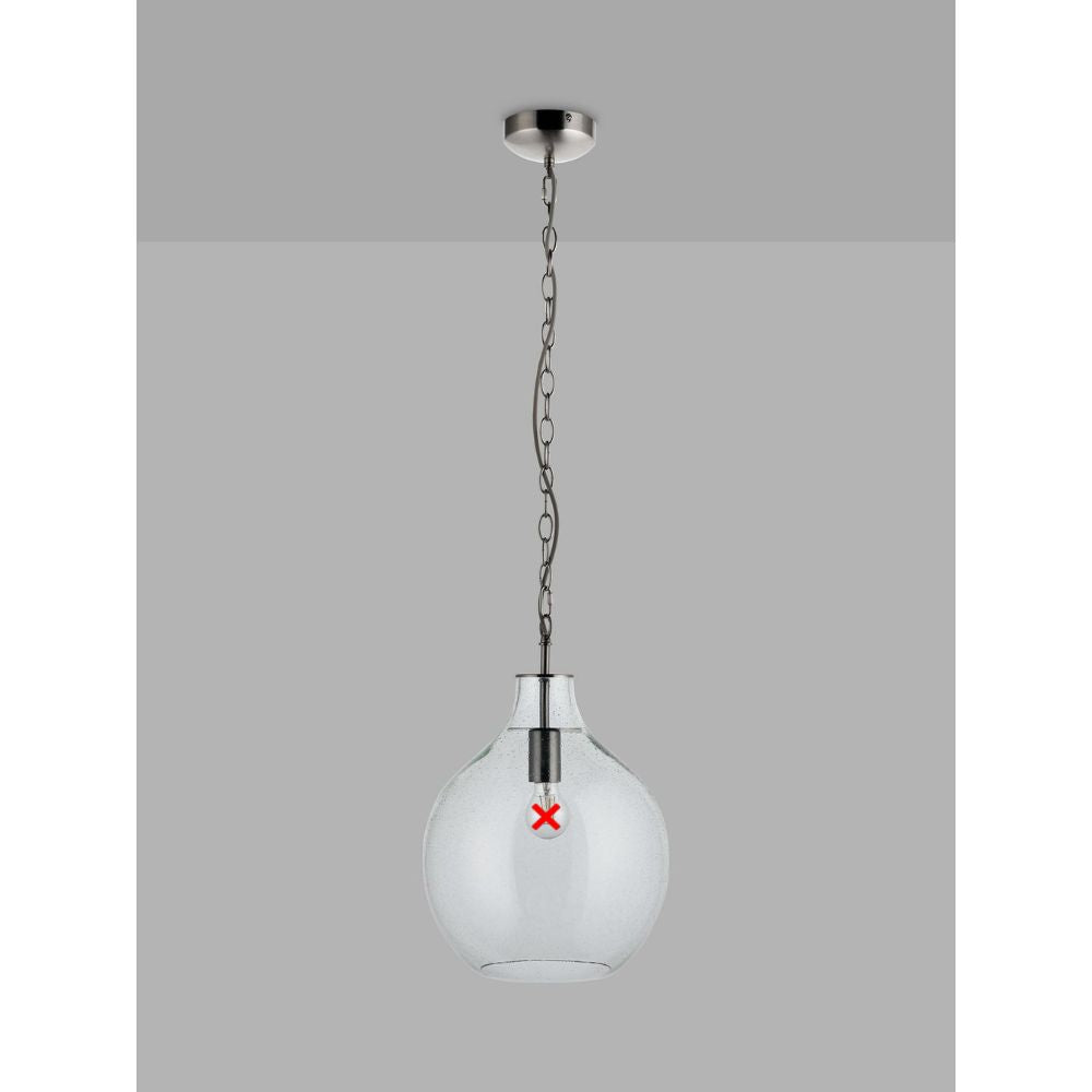 John Lewis Selsey Glass Dimmable Pendant Ceiling Light H45 x Dia32cm - Blue