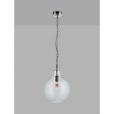 John Lewis Selsey Glass Dimmable Pendant Ceiling Light H45 x Dia32cm - Blue
