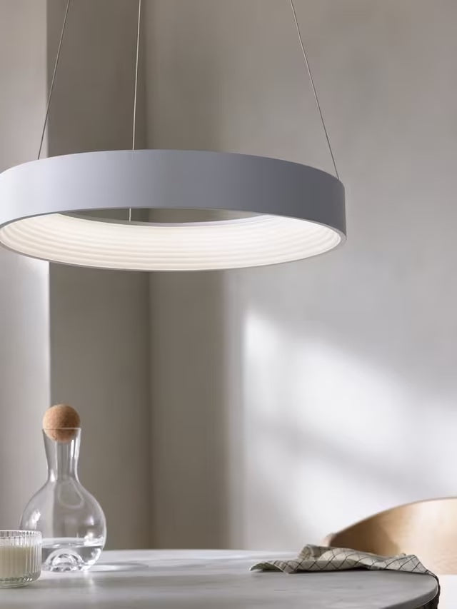 John Lewis Leif LED Ribbed Hoop Decorative Ceiling Light Dia.60cm - White