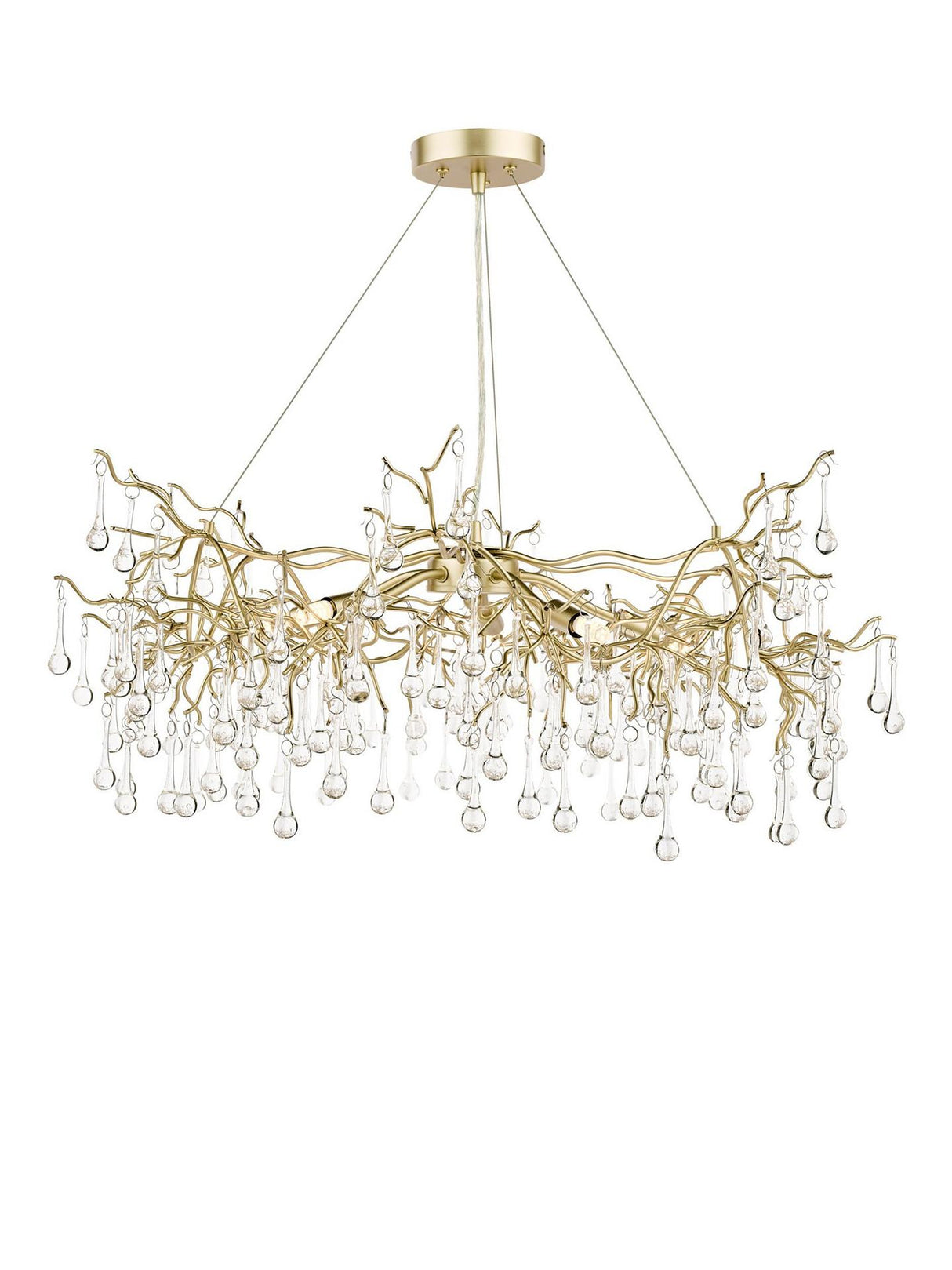 Laura Ashley Willow Crystal Grande Dimmable Pendant Ceiling Light Champagne