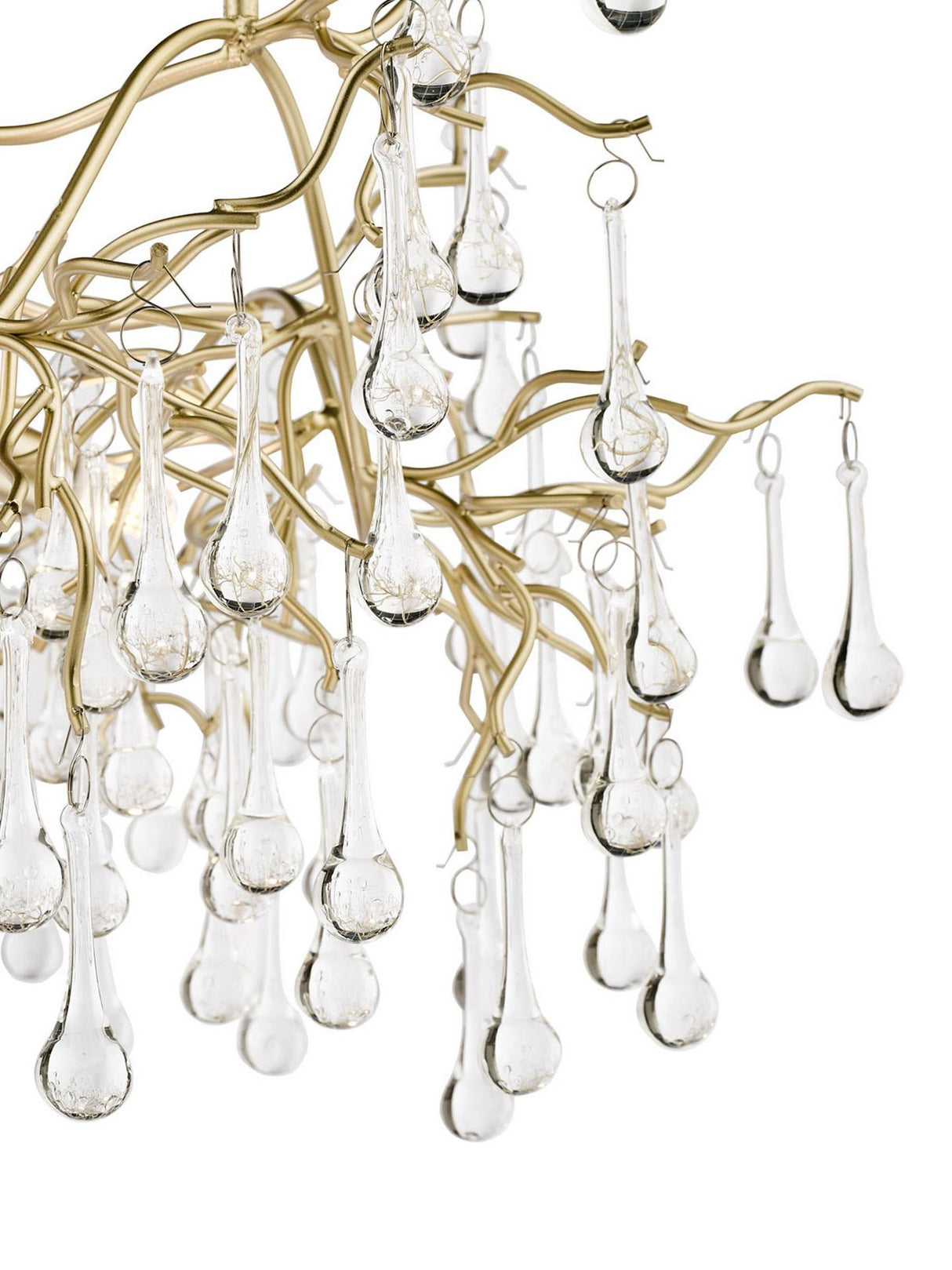 Laura Ashley Willow Crystal Grande Dimmable Pendant Ceiling Light Champagne