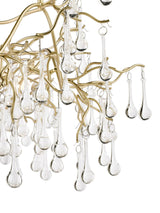 Laura Ashley Willow Crystal Grande Dimmable Pendant Ceiling Light Champagne
