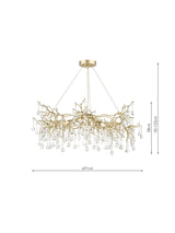 Laura Ashley Willow Crystal Grande Dimmable Pendant Ceiling Light Champagne