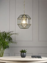 Laura Ashley Blackwell Lantern Style Geometric Ceiling Light - Antique Brass