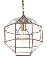 Laura Ashley Blackwell Lantern Style Geometric Ceiling Light - Antique Brass