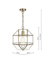 Laura Ashley Blackwell Lantern Style Geometric Ceiling Light - Antique Brass