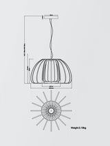 John Lewis LED Ribbon 60cm Decorative Pendant Ceiling Light - Black/Gold
