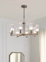 John Lewis Valencia 8 Arm Ribbed Pendant Ceiling Light - Industrial Black