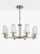 John Lewis Valencia 8 Arm Ribbed Pendant Ceiling Light - Industrial Black