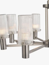 John Lewis Valencia 8 Arm Ribbed Pendant Ceiling Light - Industrial Black