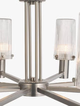 John Lewis Valencia 8 Arm Ribbed Pendant Ceiling Light - Industrial Black