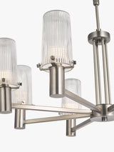 John Lewis Valencia 8 Arm Ribbed Pendant Ceiling Light - Industrial Black