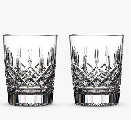 Waterford Crystal Lismore Double Old Fashioned Cut Glass Tumblers Set of 2 - Kazoop 