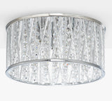 John Lewis & Partners Emilia Crystal Drum Flush Ceiling Light - Silver