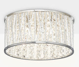 John Lewis & Partners Emilia Crystal Drum Flush Ceiling Light - Silver