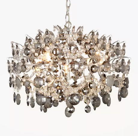 John Lewis Paris Crystal Ceiling Light Chandelier 60 x 42cm - Smoke & Clear