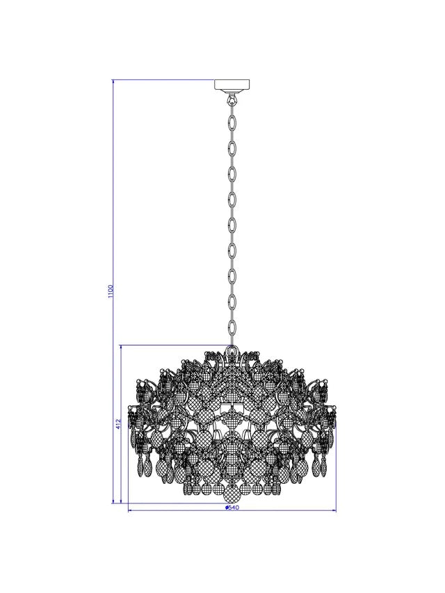 John Lewis Paris Crystal Ceiling Light Chandelier 60 x 42cm - Smoke & Clear