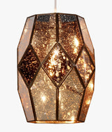 John Lewis Romy Easy-to-Fit Mirrored Ceiling Shade H28 x Dia.22cm - Gold