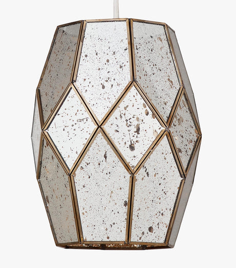 John Lewis Romy Easy-to-Fit Mirrored Ceiling Shade H28 x Dia.22cm - Gold