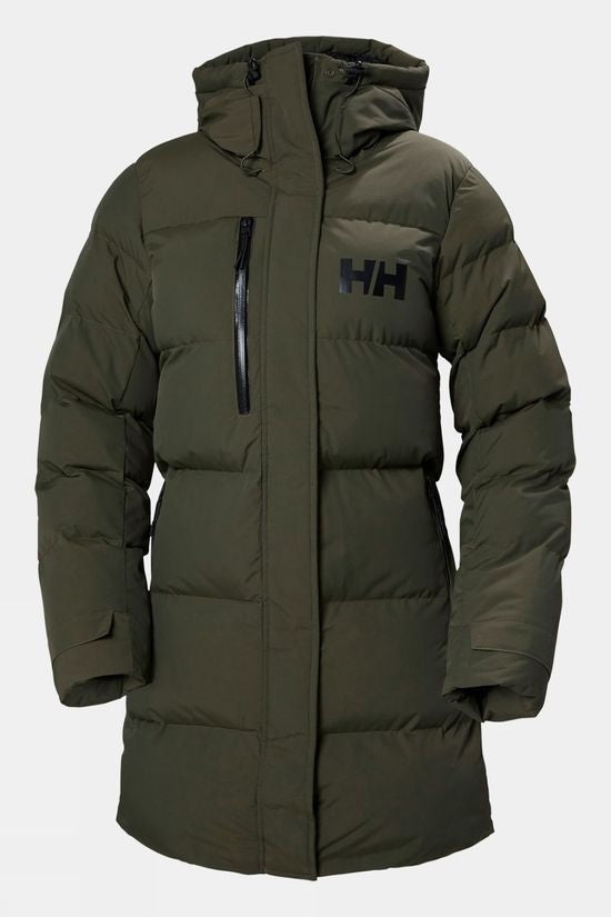 Helly Hansen Adore Womens Hooded Puffer Parka Jacket - Utility Green - Small