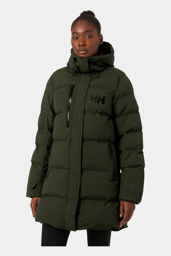 Helly Hansen Adore Womens Hooded Puffer Parka Jacket - Utility Green - Small