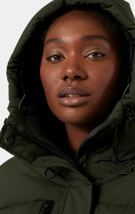 Helly Hansen Adore Womens Hooded Puffer Parka Jacket - Utility Green - Small