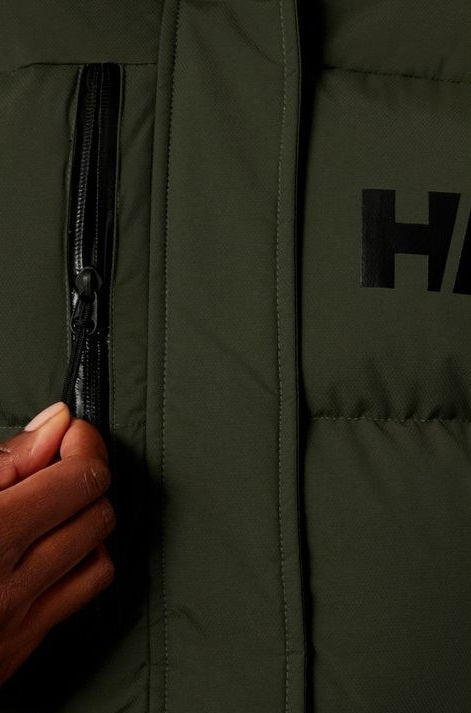 Helly Hansen Adore Womens Hooded Puffer Parka Jacket - Utility Green - Small
