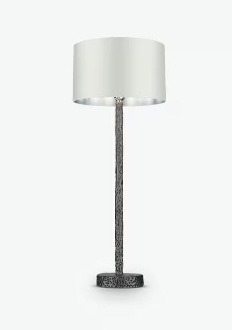 David Hunt Sloane Home Decor Silk Drum Shade Tall Resin Table Lamp - Steel