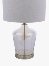 Laura Ashley Ockley Glass 3-Stage Touch Table Lamp - Antique Brass/Grey