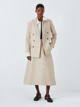 Theory Boxy Womens Regular Length Double Breasted Linen Blazer Straw Size 8