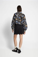 MUNTHE Women's Ferne Floral Loose Fit Blouse Top - Black - EU 42/UK 14