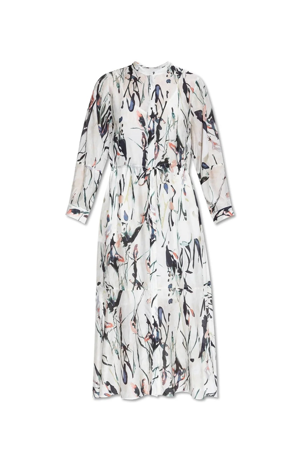 Munthe Portland Womens Regular Fit Viscose Midi Dress Size 36 - White Multi