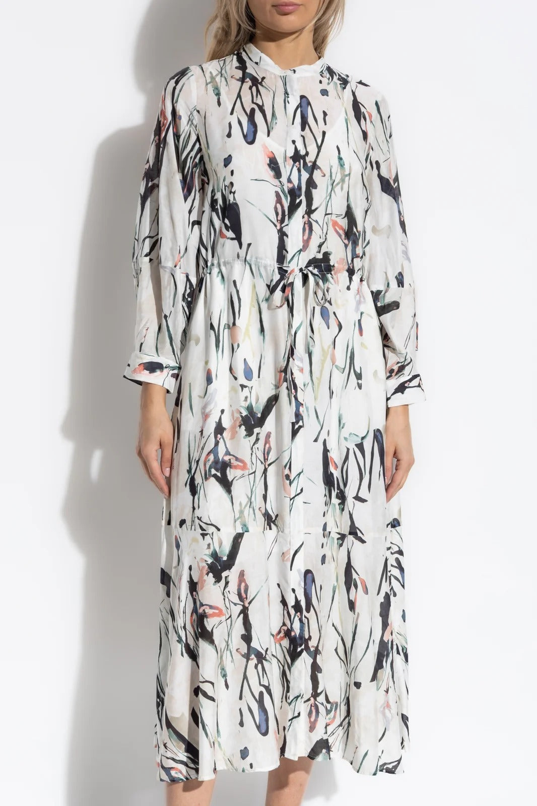 Munthe Portland Womens Regular Fit Viscose Midi Dress Size 36 - White Multi