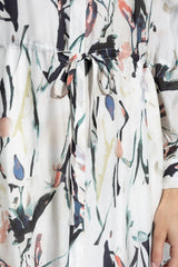 Munthe Portland Womens Regular Fit Viscose Midi Dress Size 36 - White Multi