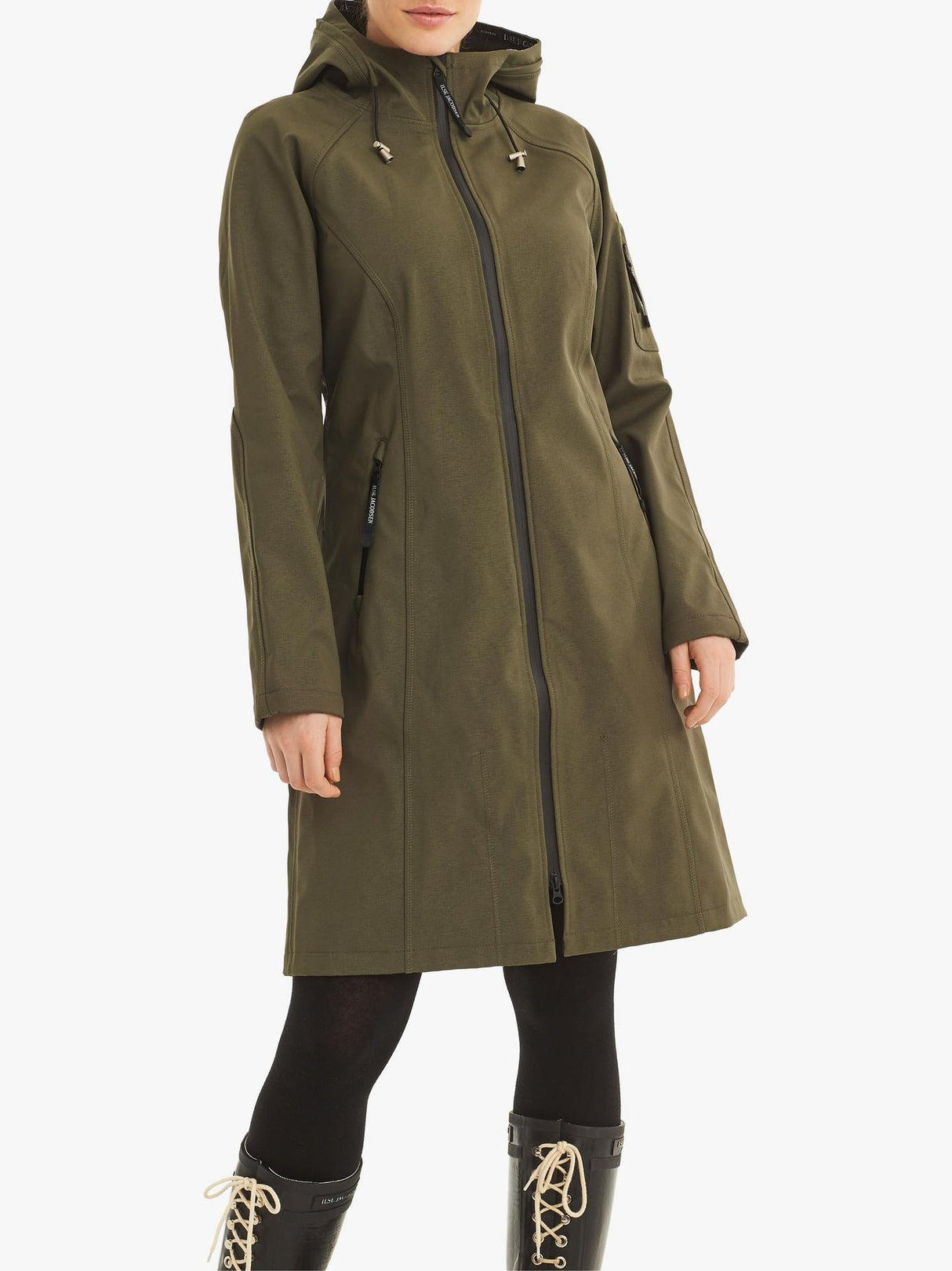 Ilse Jacobsen Hornbæk Womens Regular Fit Long Utility Raincoat 8 - Khaki