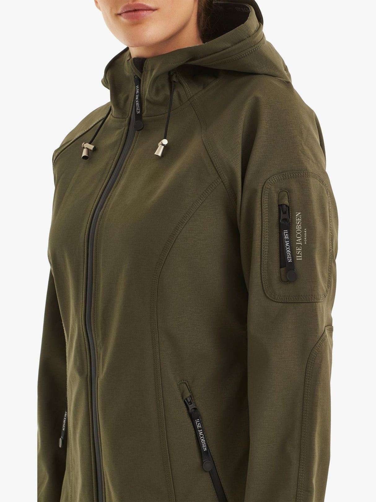 Ilse Jacobsen Hornbæk Womens Regular Fit Long Utility Raincoat 8 - Khaki