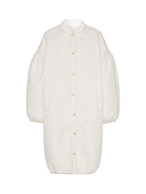 Ilse Jacobsen Hornbæk Womens Puff Sleeve Quilted Jacket - Size 10 - White