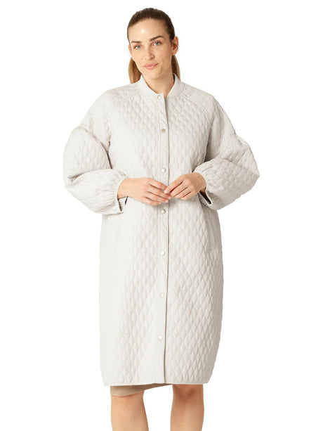 Ilse Jacobsen Hornbæk Womens Puff Sleeve Quilted Jacket - Size 14 - White