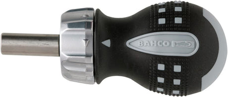 Bahco 808050S Stubby Handle Ratcheting Screwdriver - Black/Grey - Kazoop 