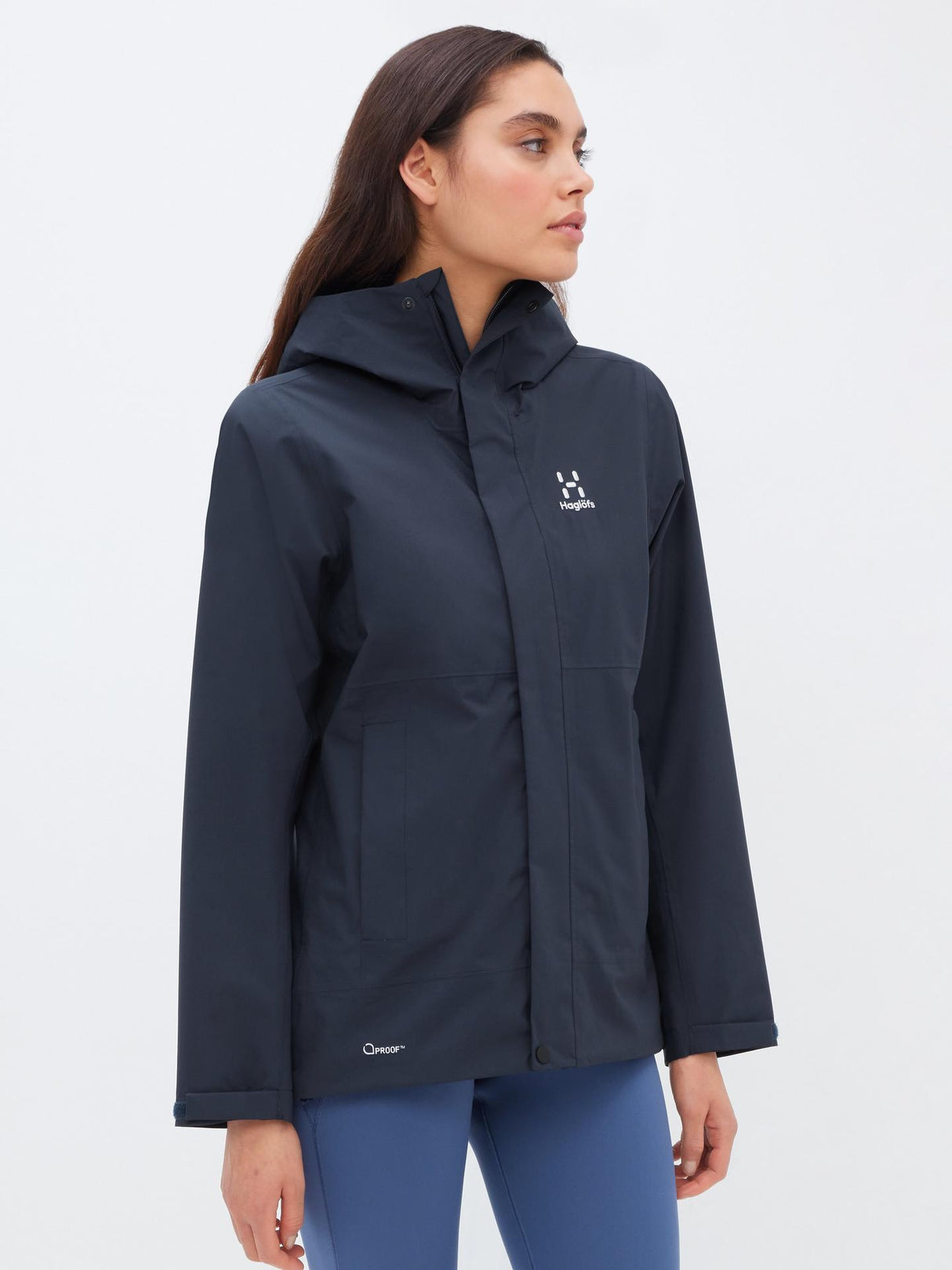 Haglöfs Koyal Proof Women's Recycled Waterproof Jacket Tarn Blue - Size XS