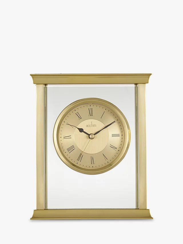 Acctim Halton Roman Numeral Analogue Mantel Clock 18cm - Gold - Kazoop 