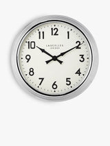 Lascelles Arabic Numeral Analogue Wall Clock H12 x Dia.60cm - Chrome - Kazoop 