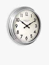 Lascelles Arabic Numeral Analogue Wall Clock H12 x Dia.60cm - Chrome - Kazoop 