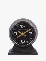 Libra Interiors Aviation Analogue Desk Mantel Clock - Satin Grey